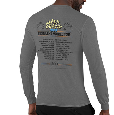 Bill and Ted's Excellent Adventure - Wyld Stallyns Most Excellent World Tour 1989 Rock Logo Long Sleeve T-Shirt