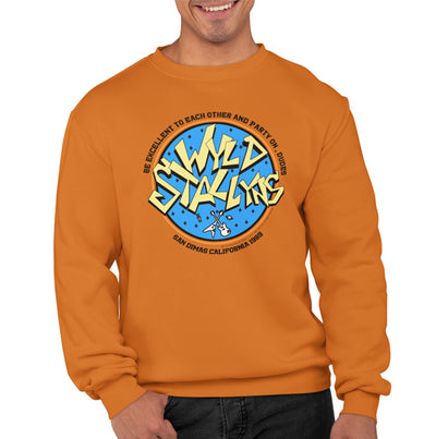 Bill and Ted's Excellent Adventure - Wyld Stallyns Most Excellent World Tour 1989 Rock Logo Sweatshirt