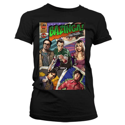 The Big Bang Theory - Bazinga Comic Cover Women T-Shirt (Black)