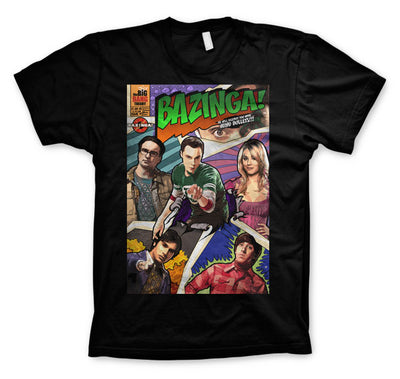 The Big Bang Theory - Bazinga Comic Cover Big & Tall Mens T-Shirt (Black)