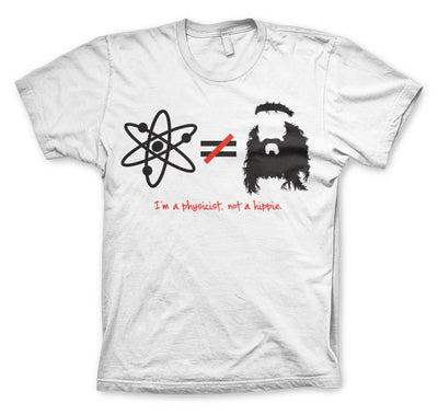 The Big Bang Theory - I´m A Physicist, Not A Hippie Big & Tall Mens T-Shirt (White)